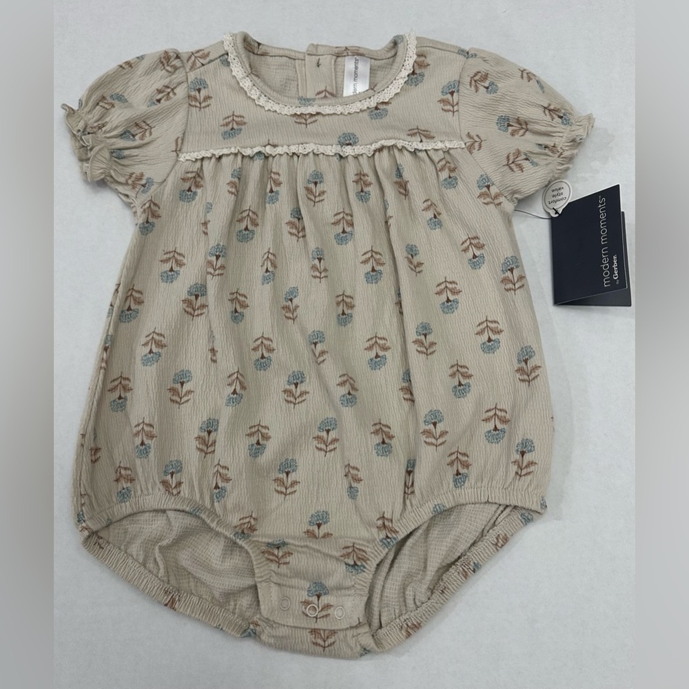 Modern Moments by Gerber Baby Girl Bubble Romper, Size 24 Months